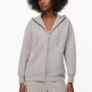 Aritzia Cozy Sweatfleece Boyfriend Zip Hoodie Size S Taupe